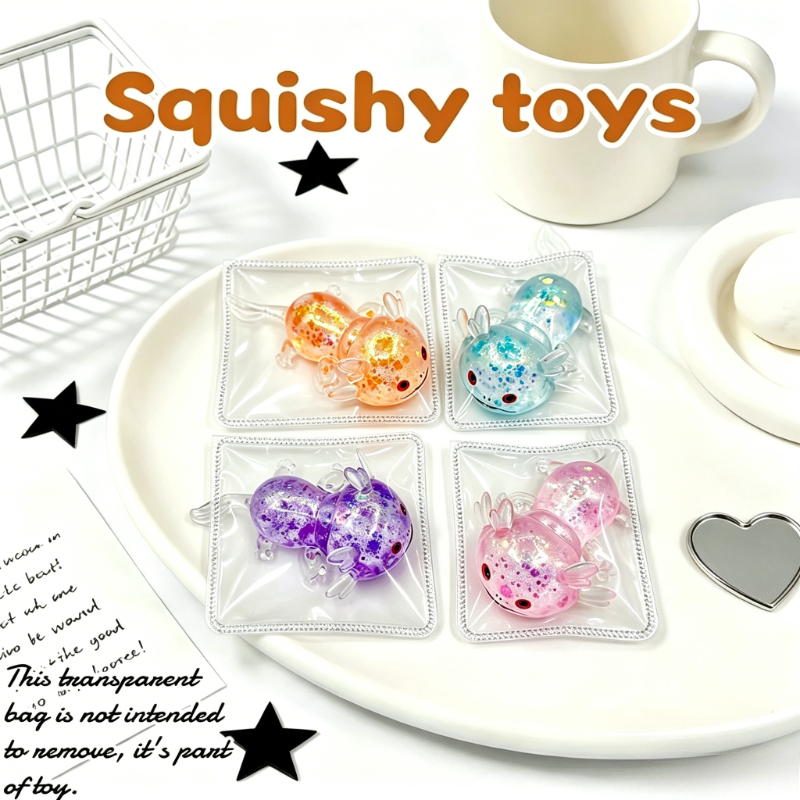 Glitter Cute Salamander Squeeze Toy, Mini